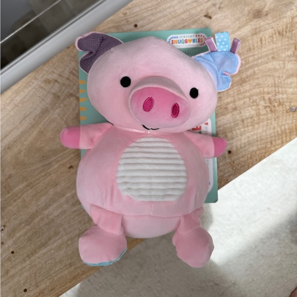 Sensory Snuggables Soft Weighted Plush Pig Toy with Pink and Blue Accents NWT - Picture 3 of 7